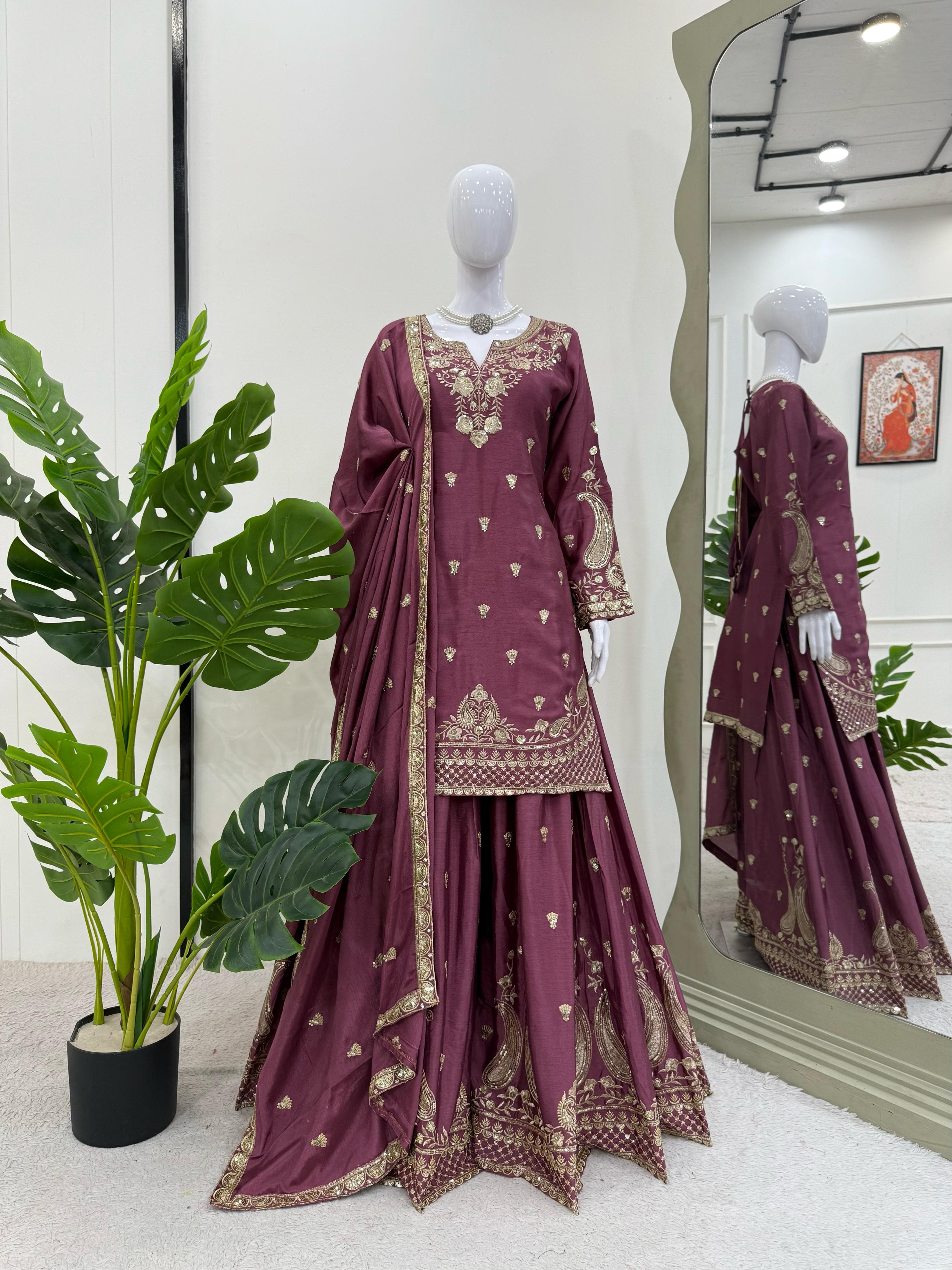 Lavish Panjabi Chinon Silk Suit