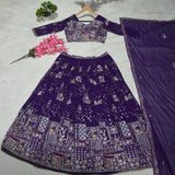 Blooming Premium Purple Lehenga