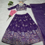 Blooming Premium Purple Lehenga