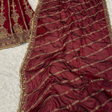 Celebrity Maroon Embrace Silk Lehenga