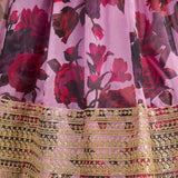 Purple Charming Flower Print Lehenga