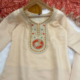 Bandhej Creamy Straight Suit