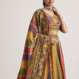 Classy Multi Colored Silk Lehenga