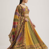 Classy Multi Colored Silk Lehenga