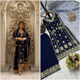 Dark Blue Stylish Long Suit