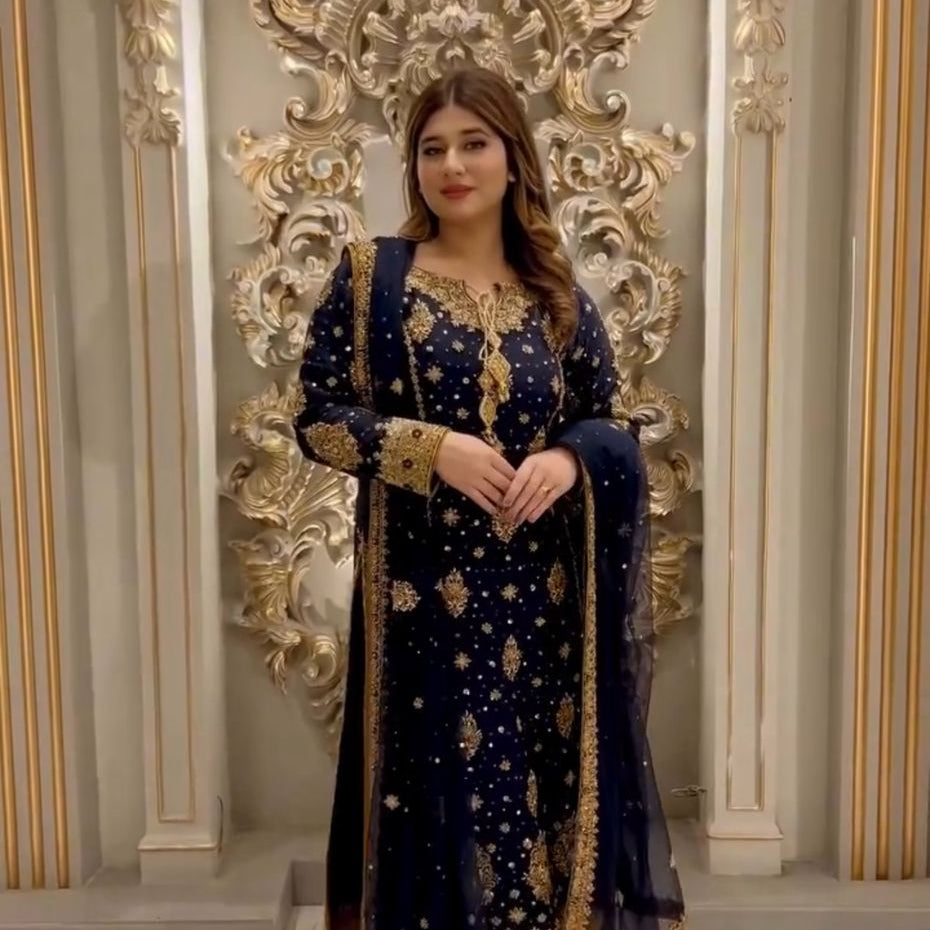 Dark Blue Stylish Long Suit