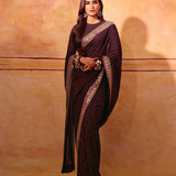 Bollywood Georgette Mirror Work Saree