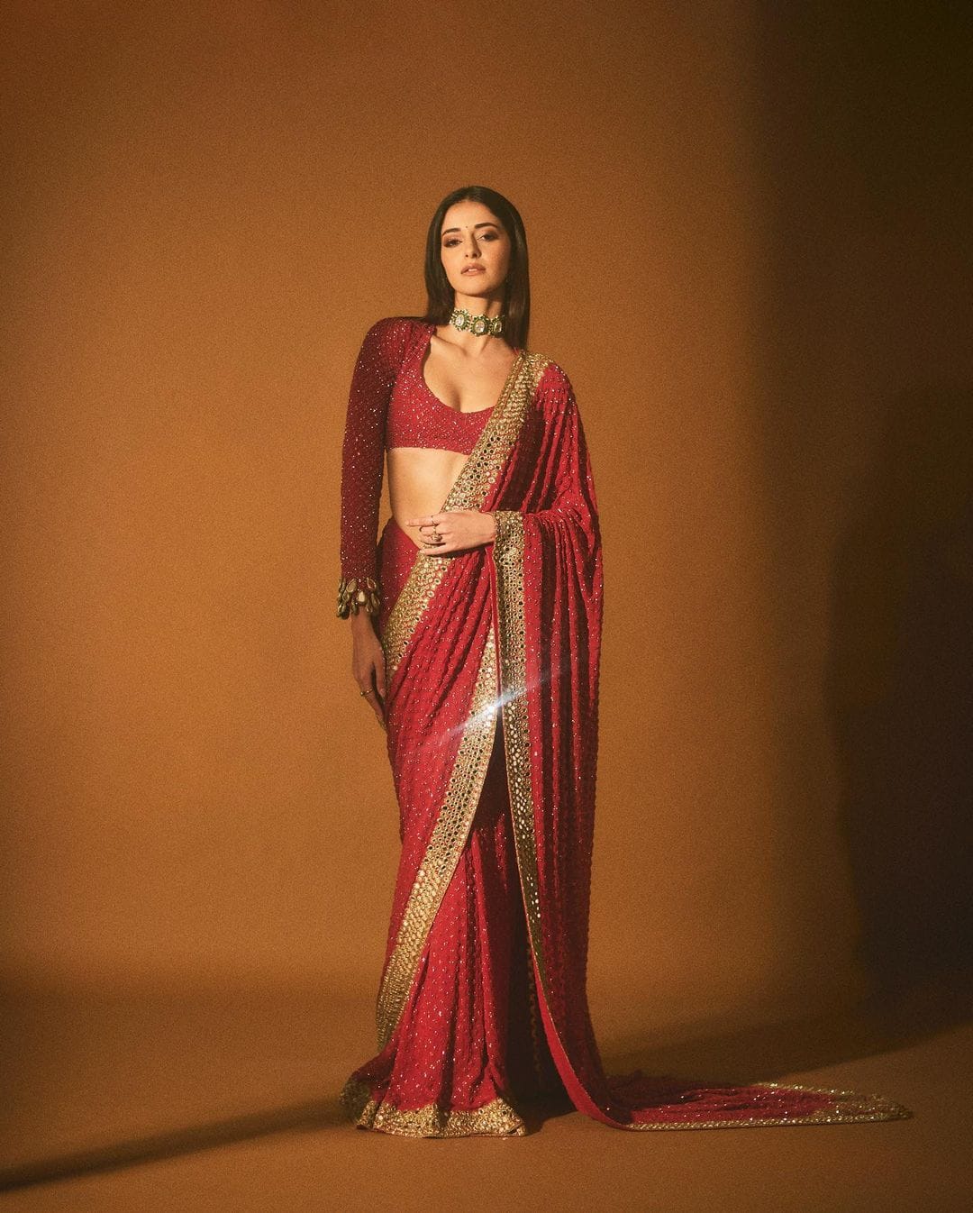 Bollywood Georgette Mirror Work Saree