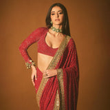 Bollywood Georgette Mirror Work Saree