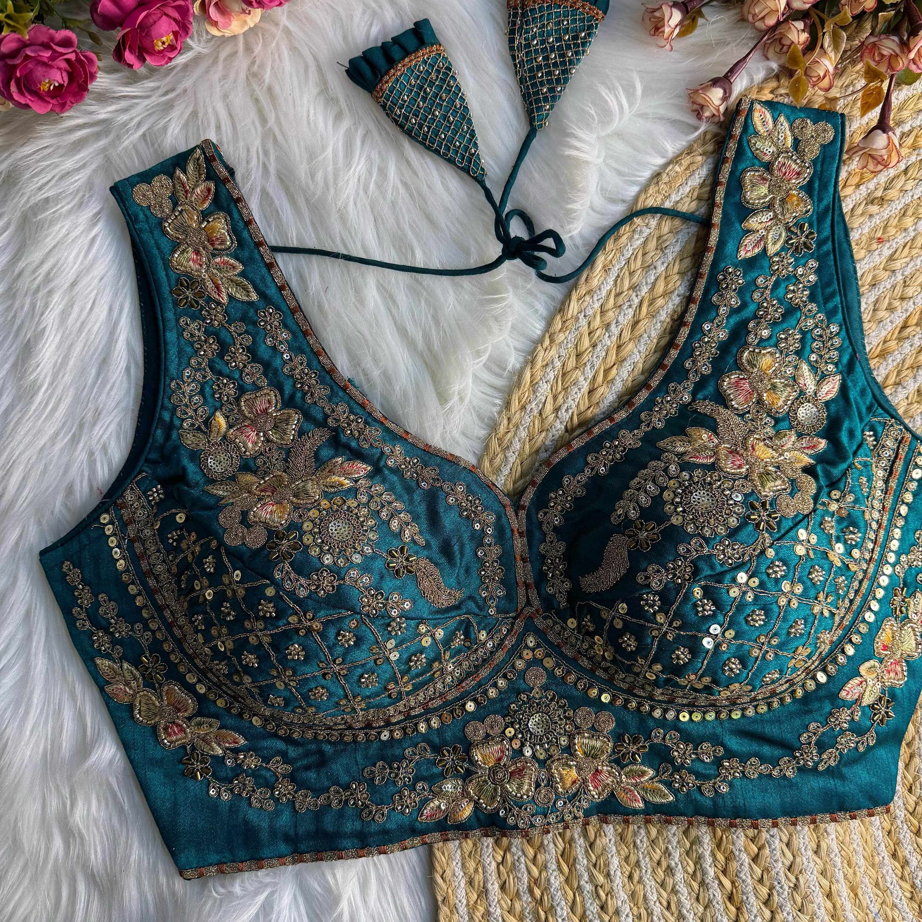 Beautiful Bead Work Saree Blouse