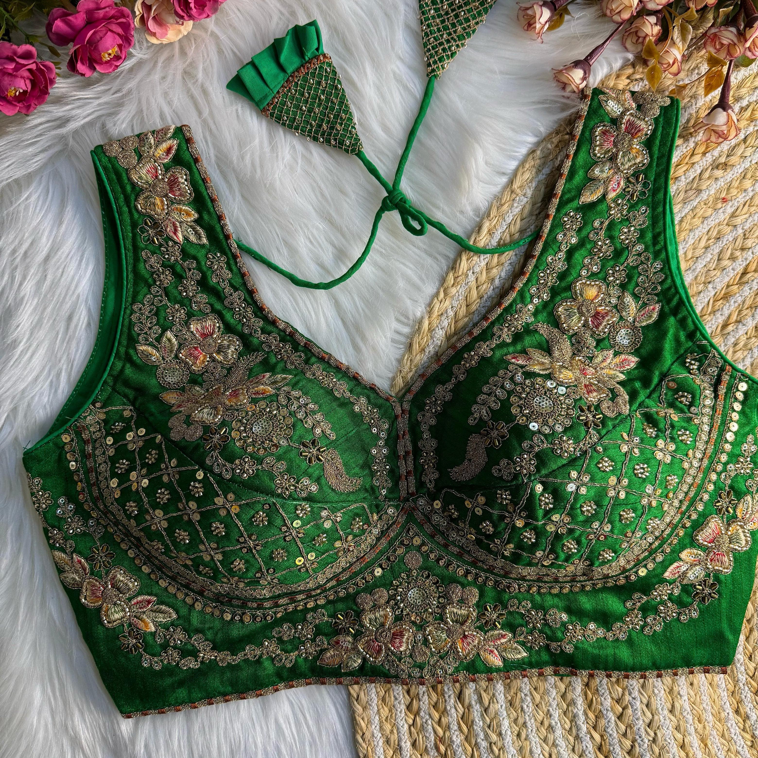 Beautiful Bead Work Saree Blouse