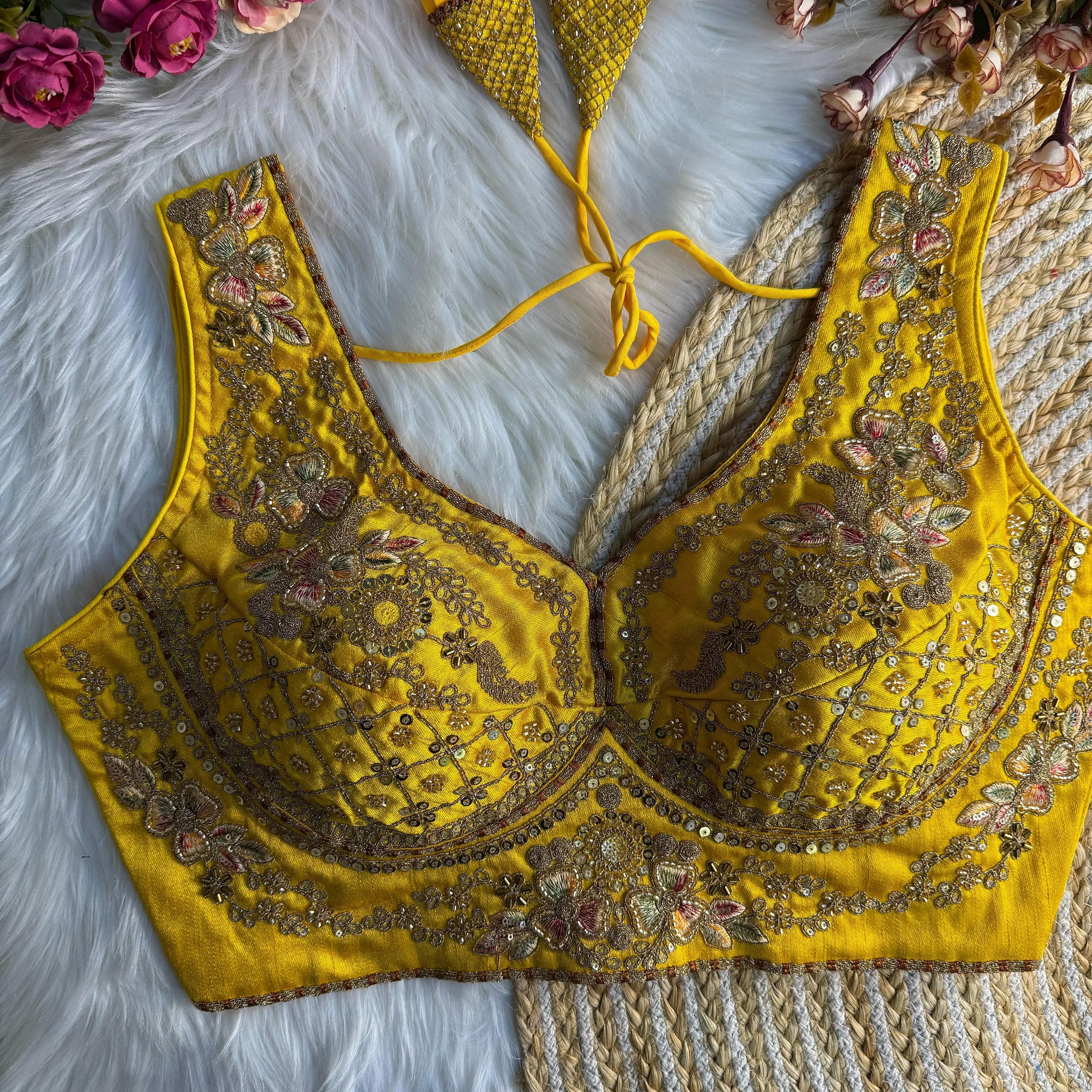 Beautiful Bead Work Saree Blouse