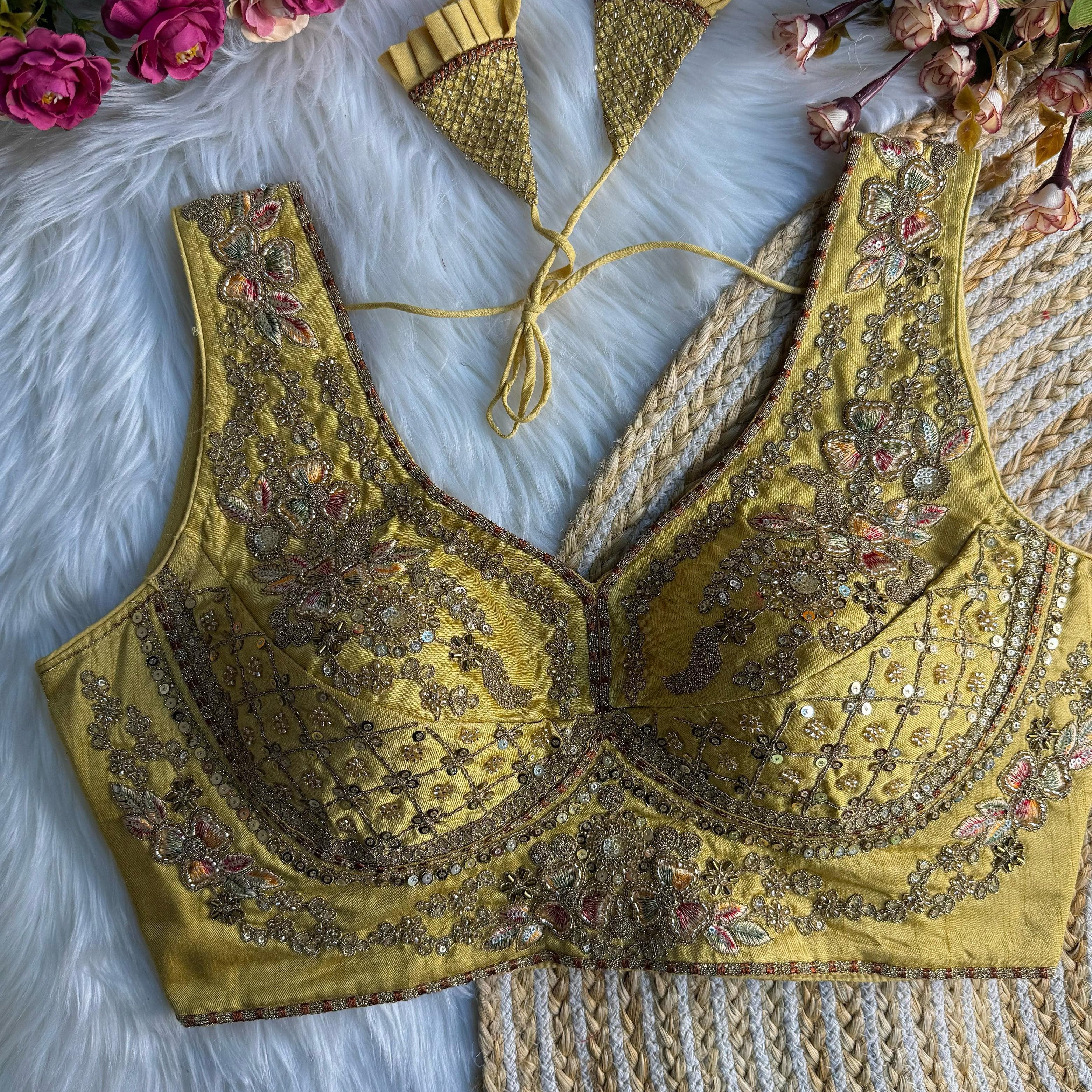 Beautiful Bead Work Saree Blouse