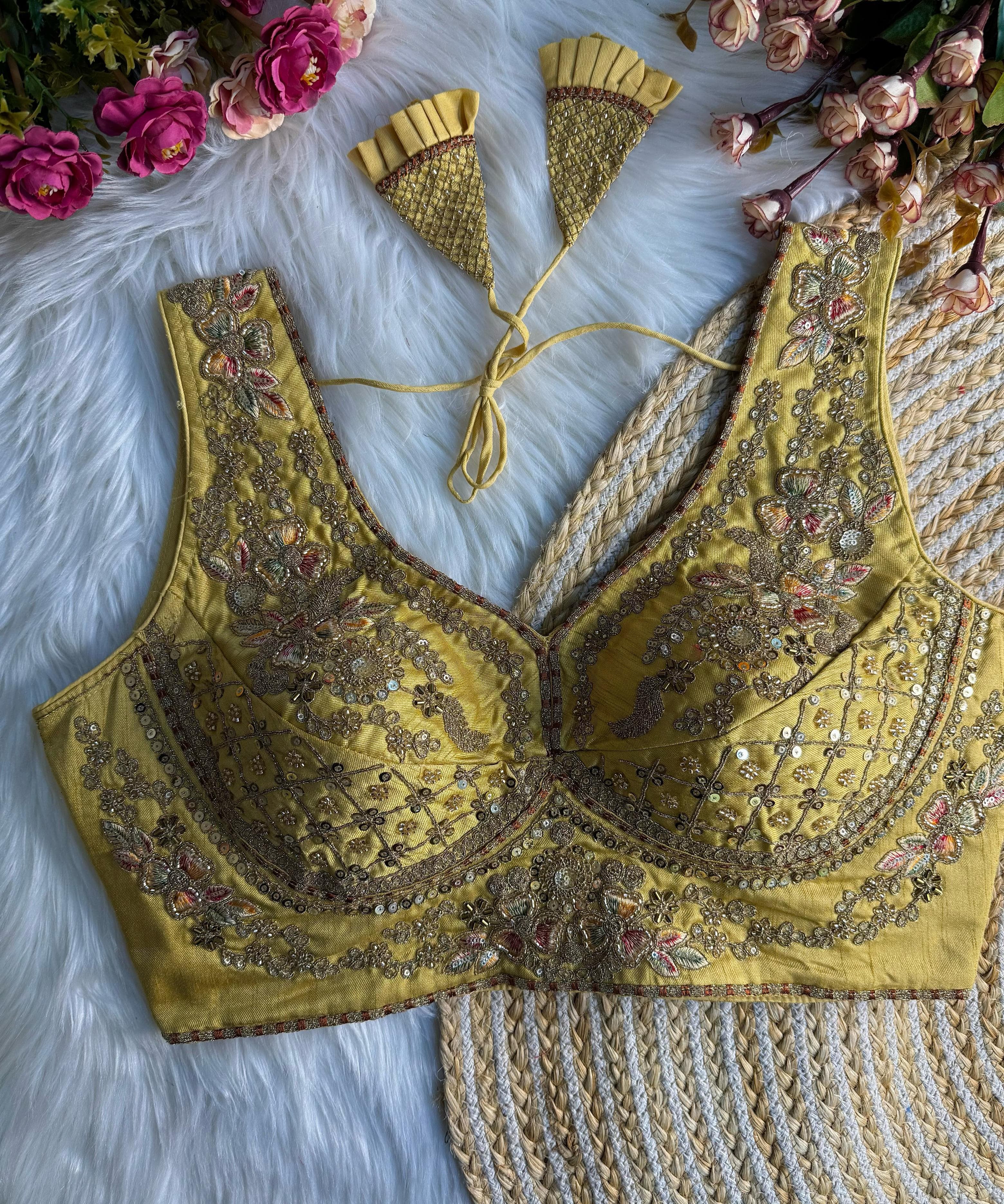 Beautiful Bead Work Saree Blouse