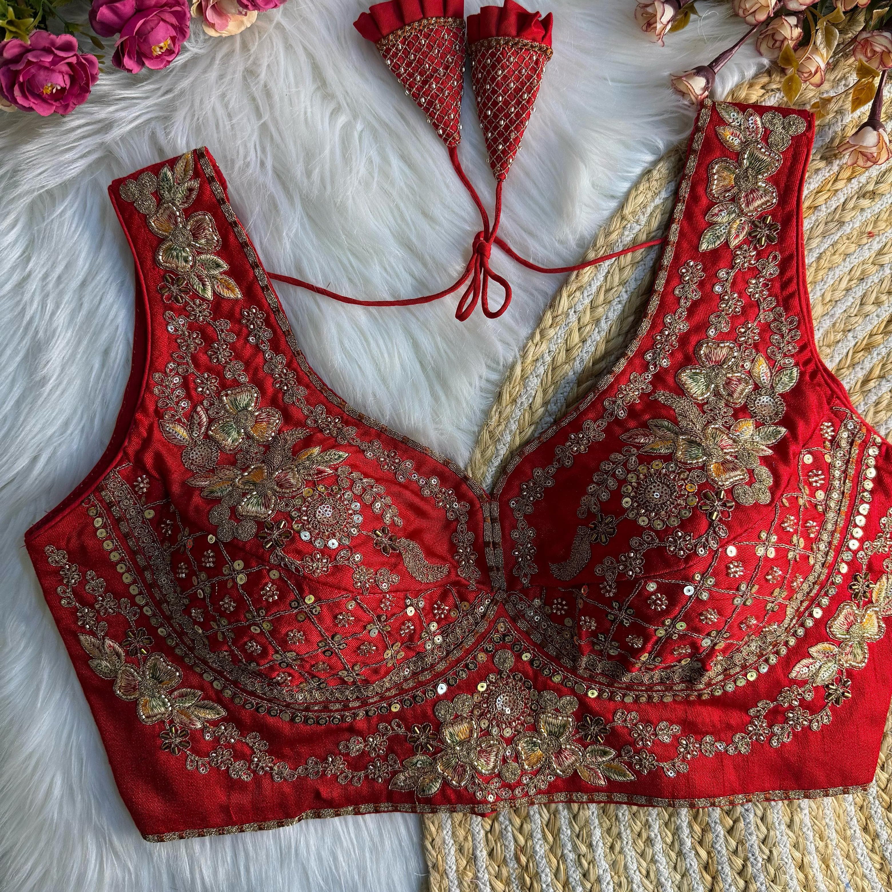 Beautiful Bead Work Saree Blouse