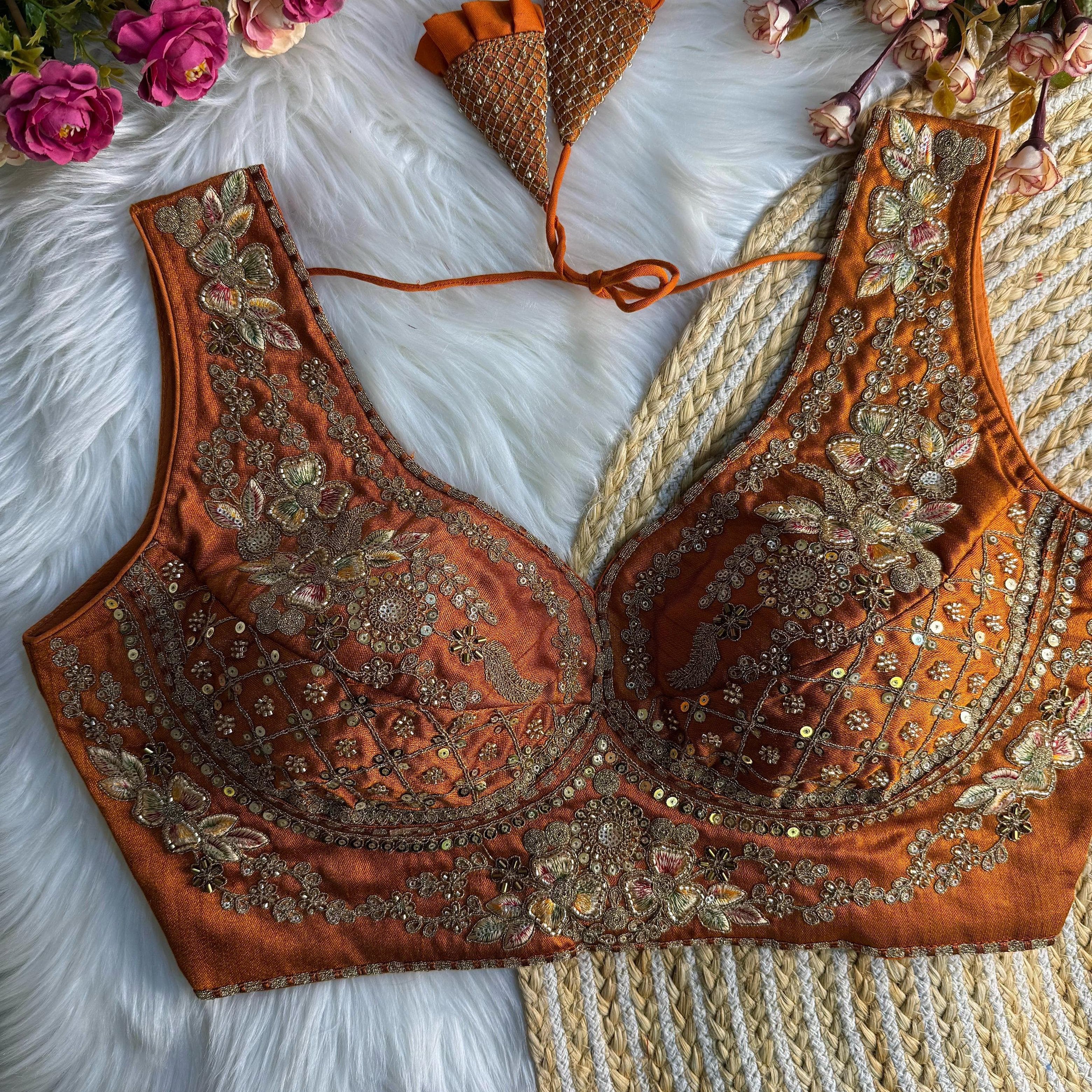 Beautiful Bead Work Saree Blouse