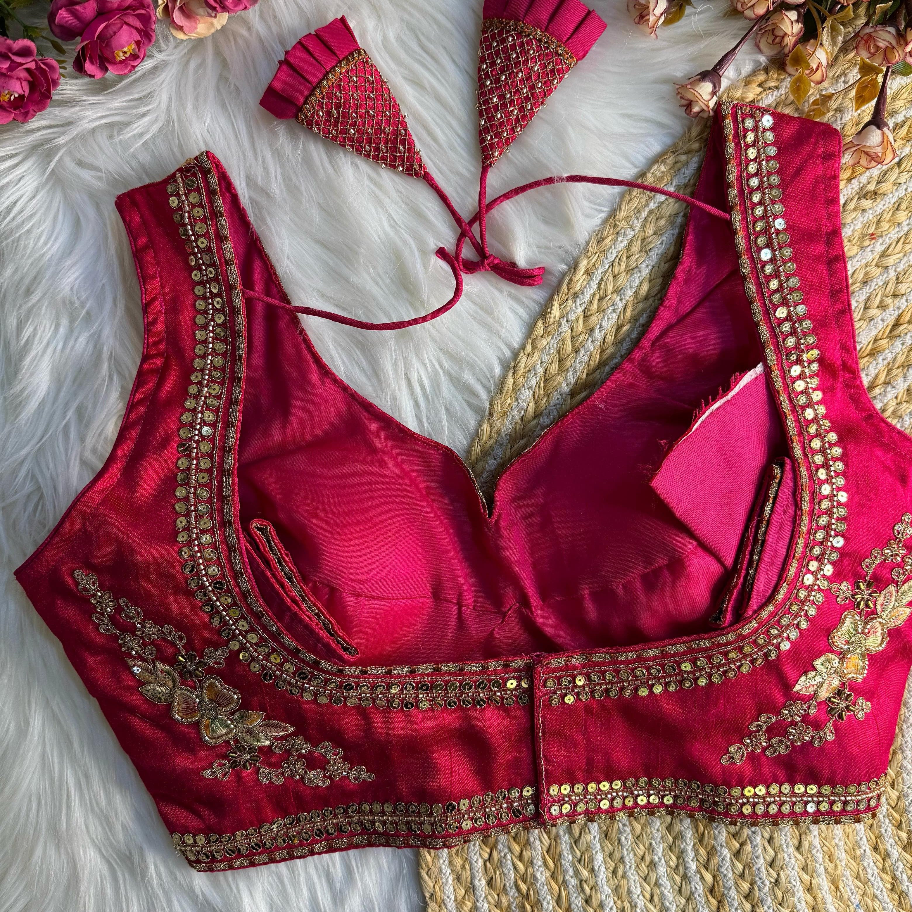 Beautiful Bead Work Saree Blouse