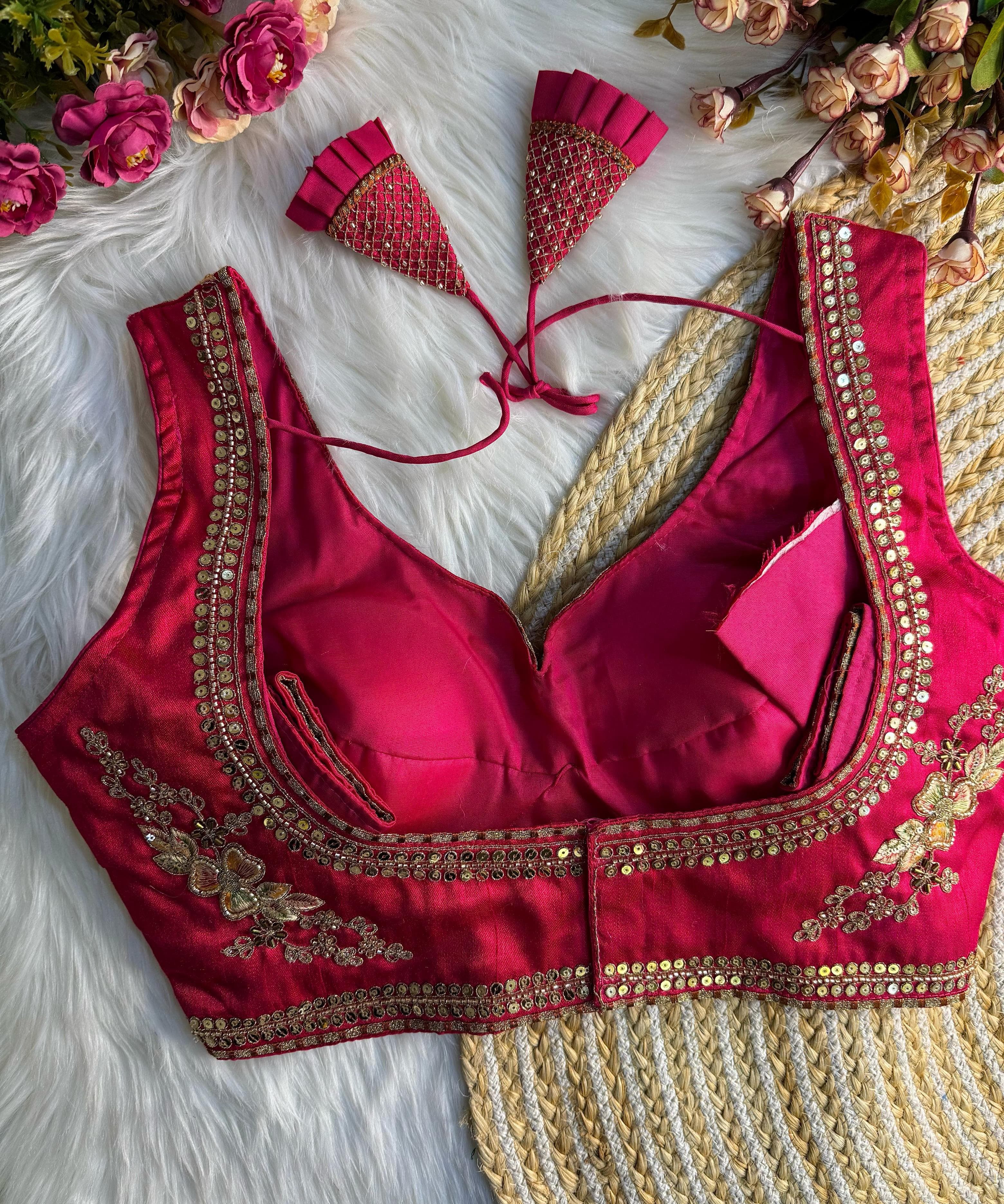 Beautiful Bead Work Saree Blouse