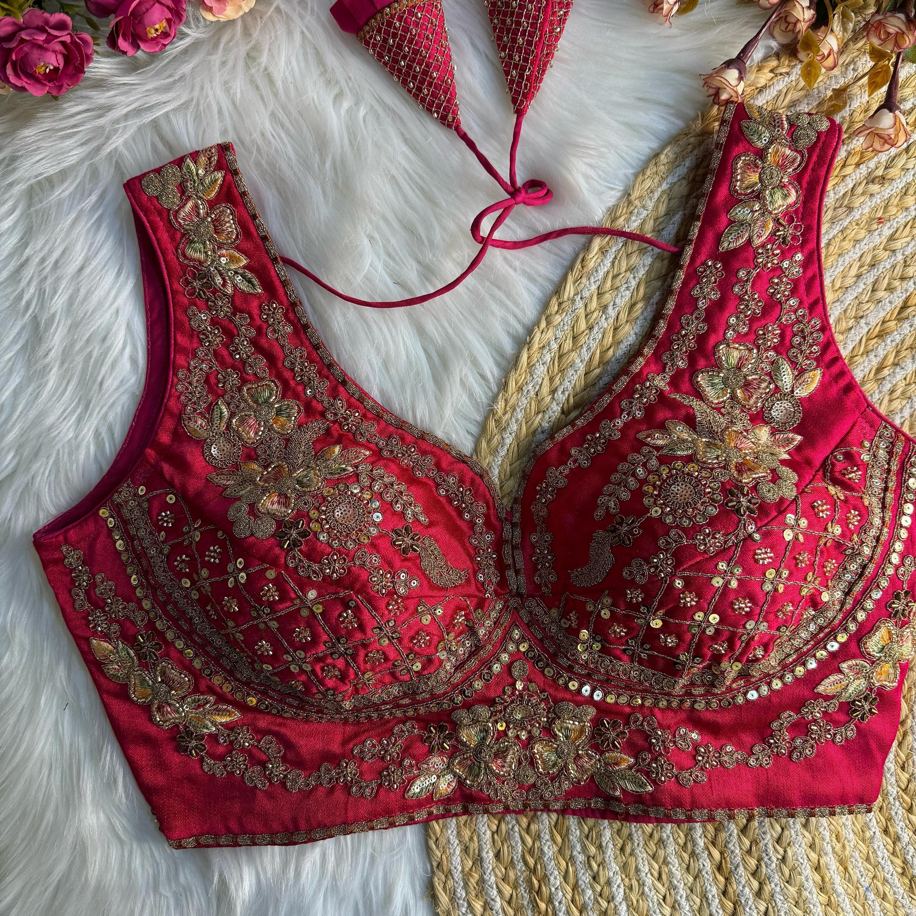 Beautiful Bead Work Saree Blouse