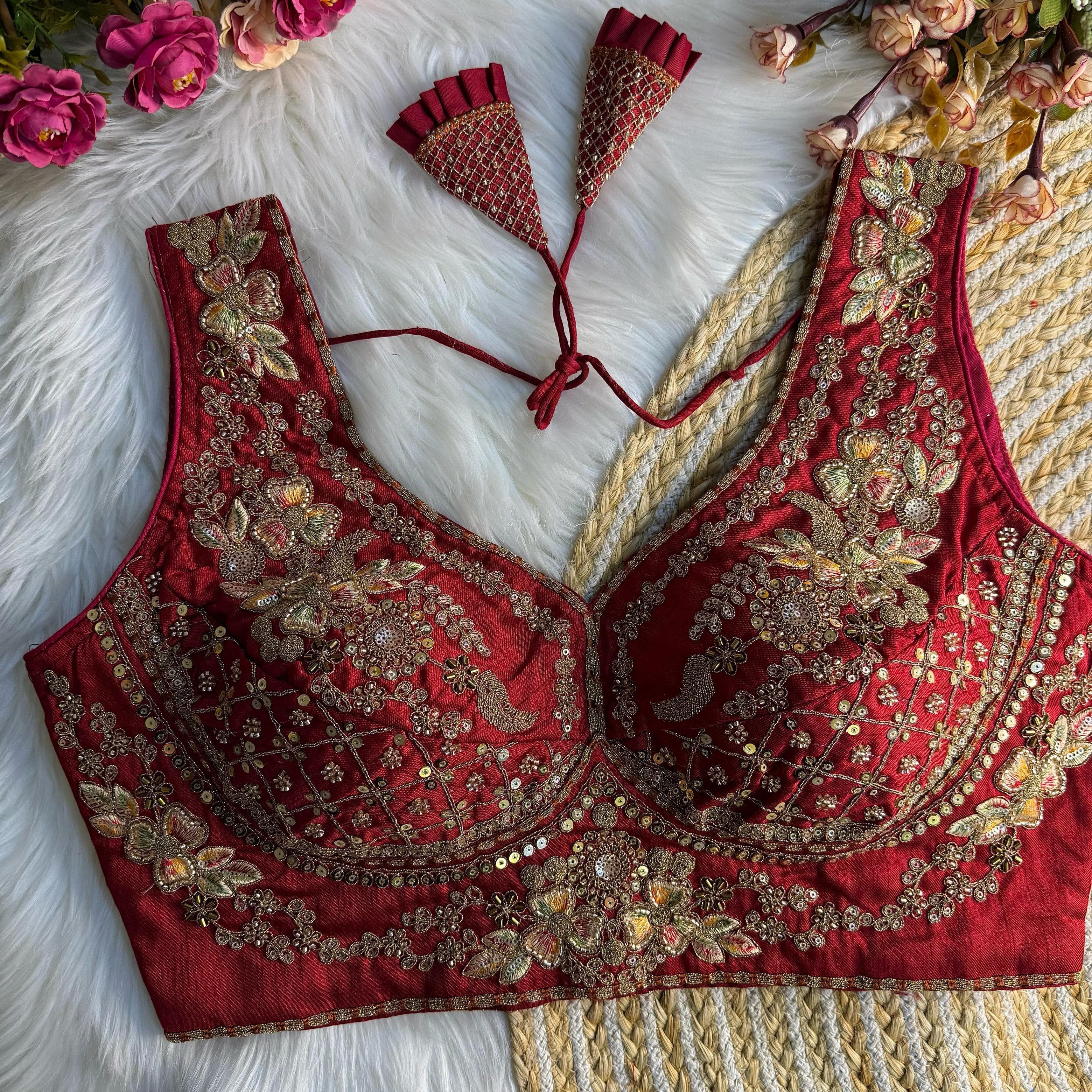 Beautiful Bead Work Saree Blouse