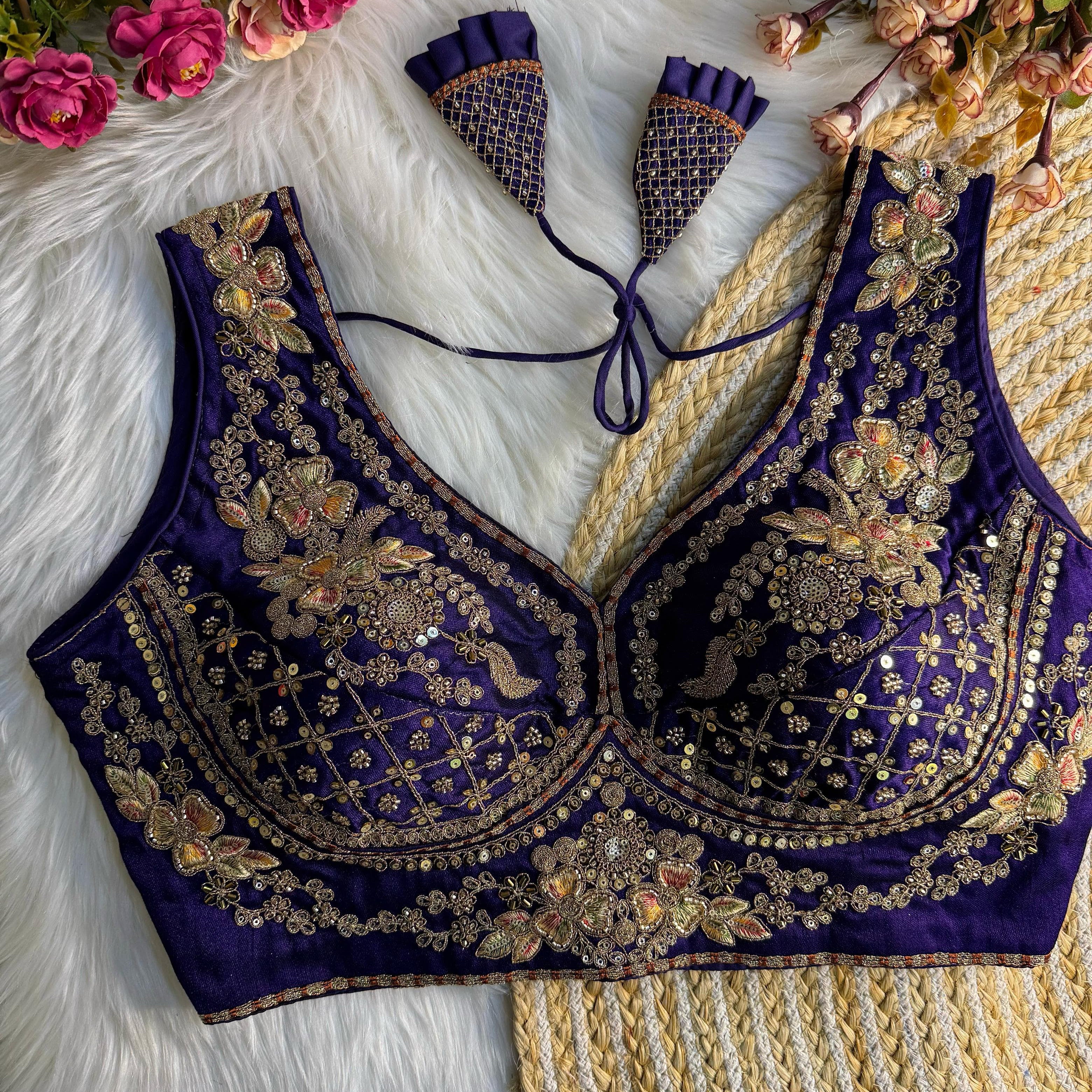 Beautiful Bead Work Saree Blouse