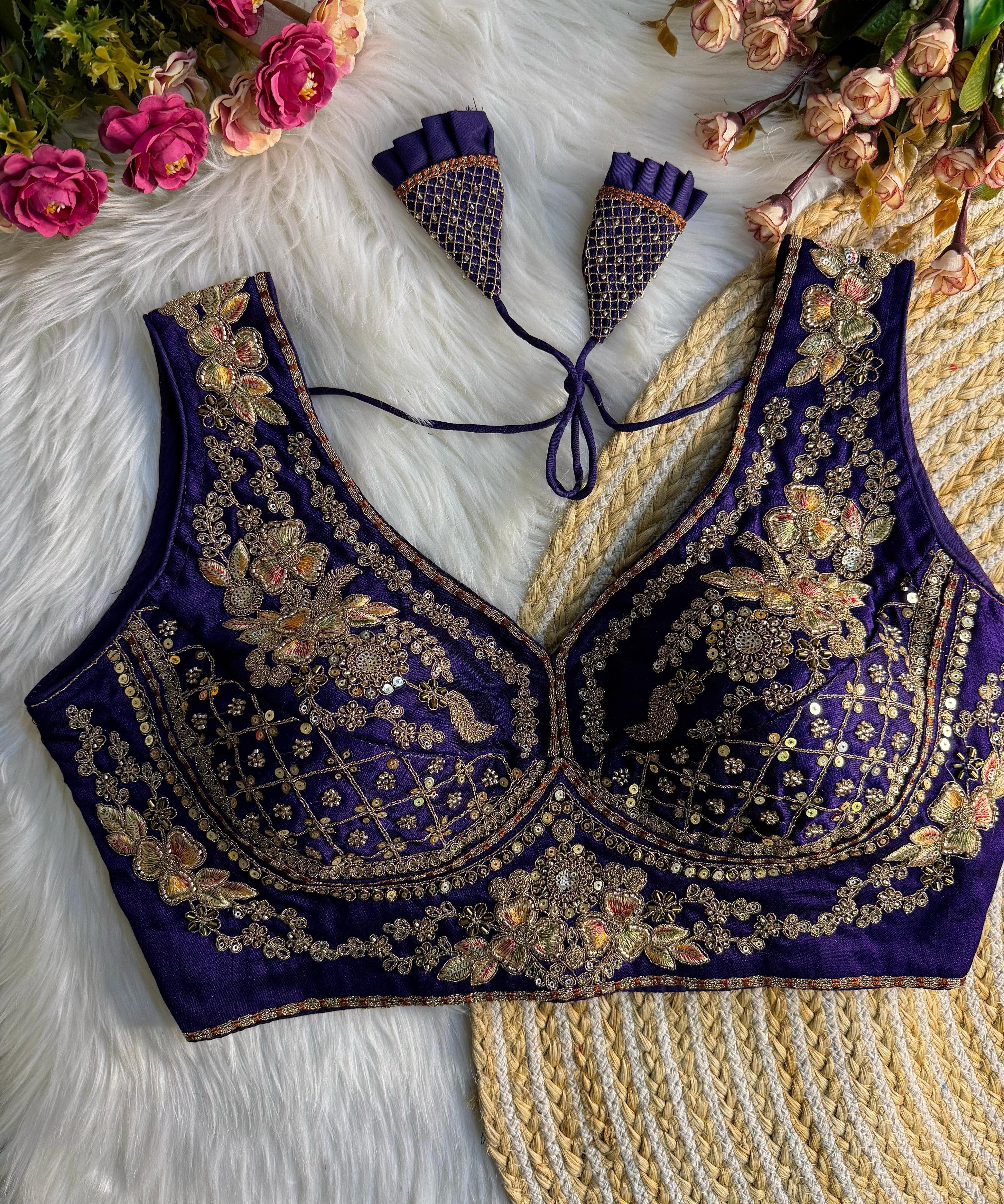 Beautiful Bead Work Saree Blouse