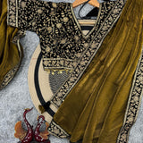 Celebrity Olive Space Silk Saree