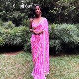 Designer Flower Print Georgette Saree
