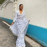 Designer Flower Print Georgette Saree