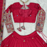 Light Pink Natural Crep Lehenga