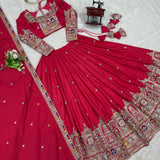 Light Pink Natural Crep Lehenga