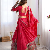 Light Pink Natural Crep Lehenga