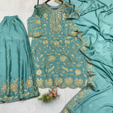 Designer Embroidered Sharara Suit