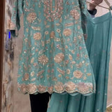 Designer Embroidered Sharara Suit