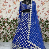 Classy Blue Embroidered Lehenga