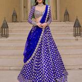 Classy Blue Embroidered Lehenga