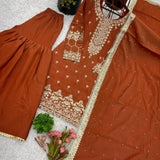 Orange Partywear Suit Sharara