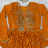 Orange Fancy Printed Lehenga