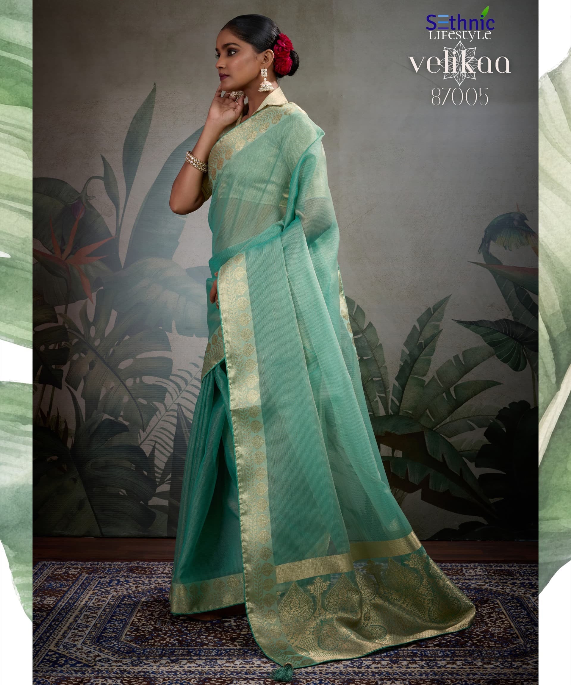 Velikaa Embellished Silk Saree