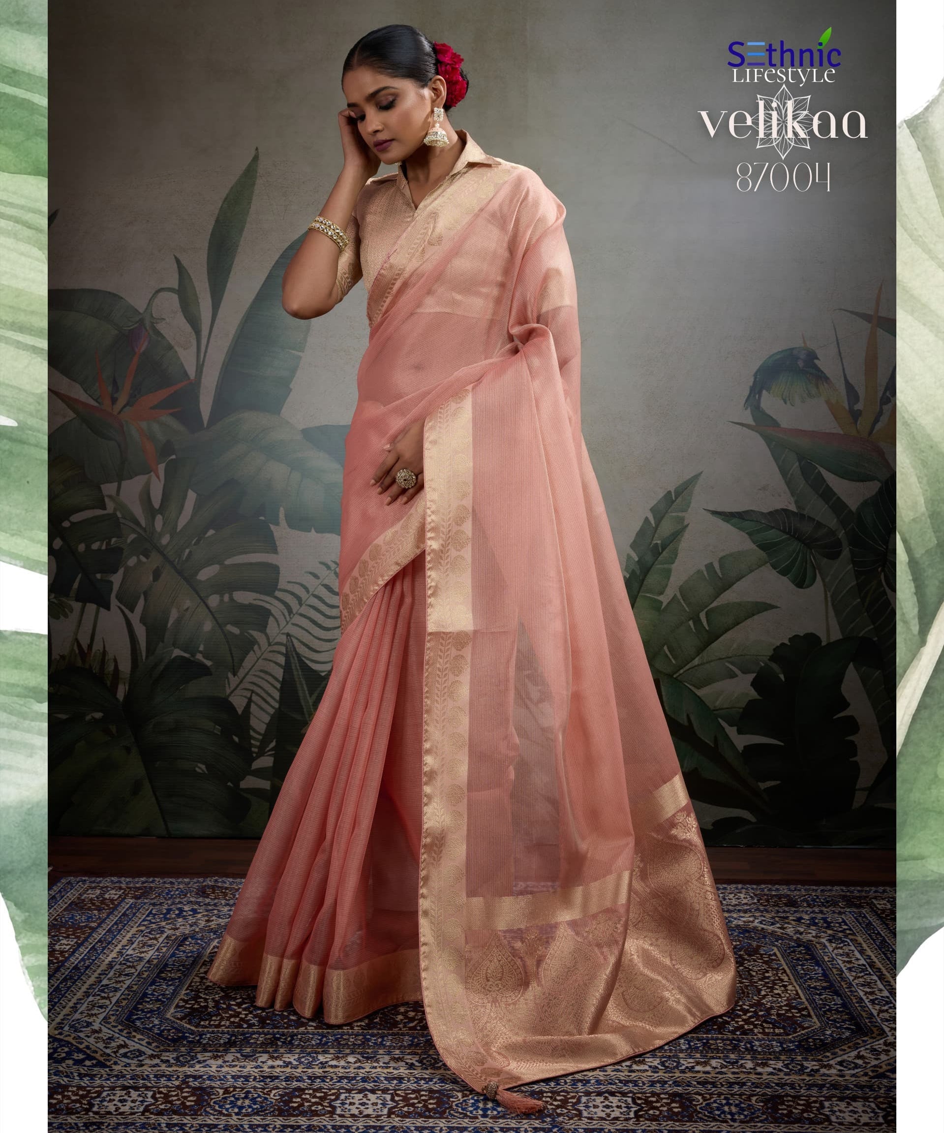 Velikaa Embellished Silk Saree