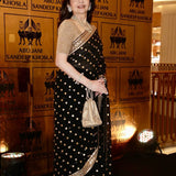 Celebrity Black Mirror Work Saree