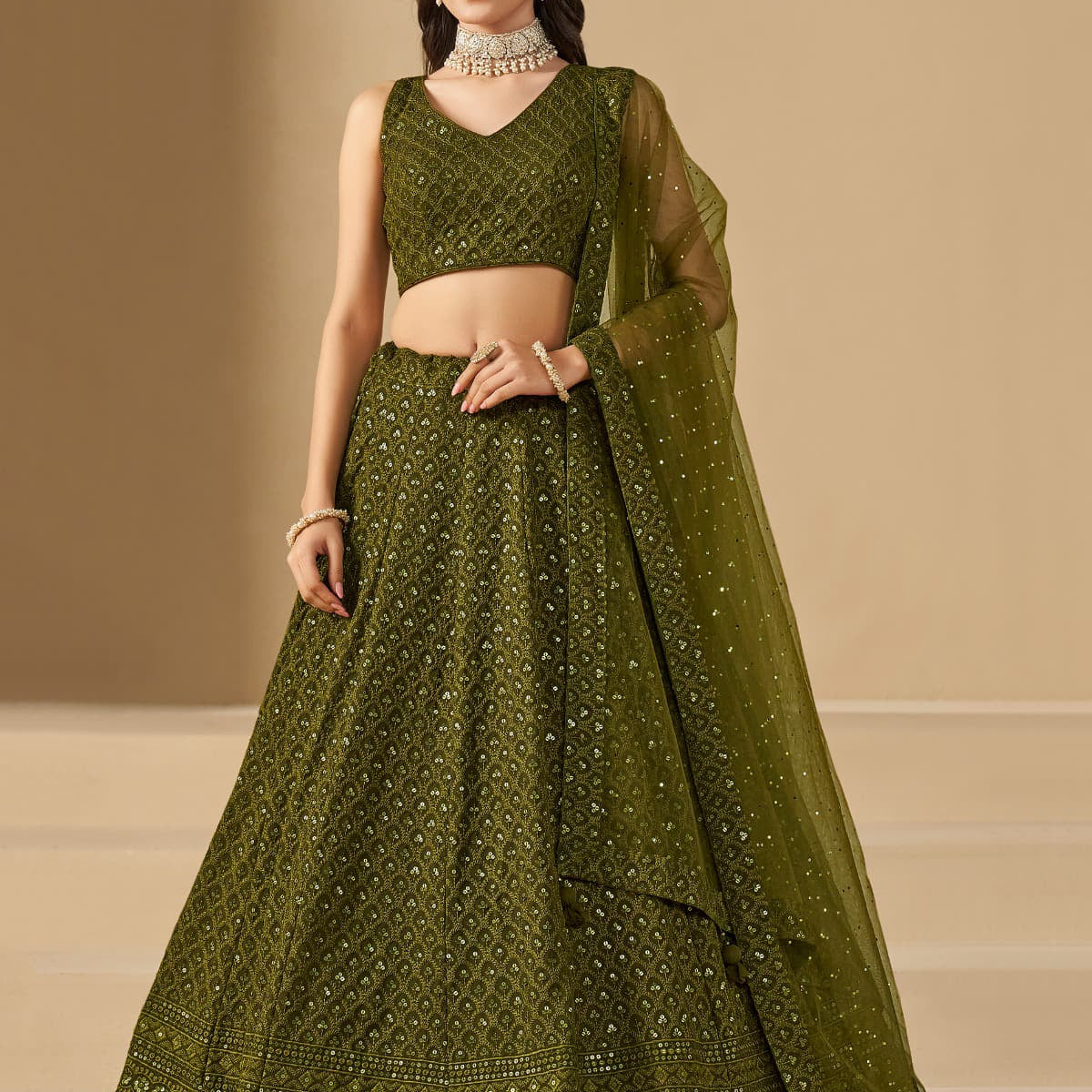 Bridal Mehendi Function Lehenga