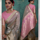 Ravaya Self Woven Linen Saree