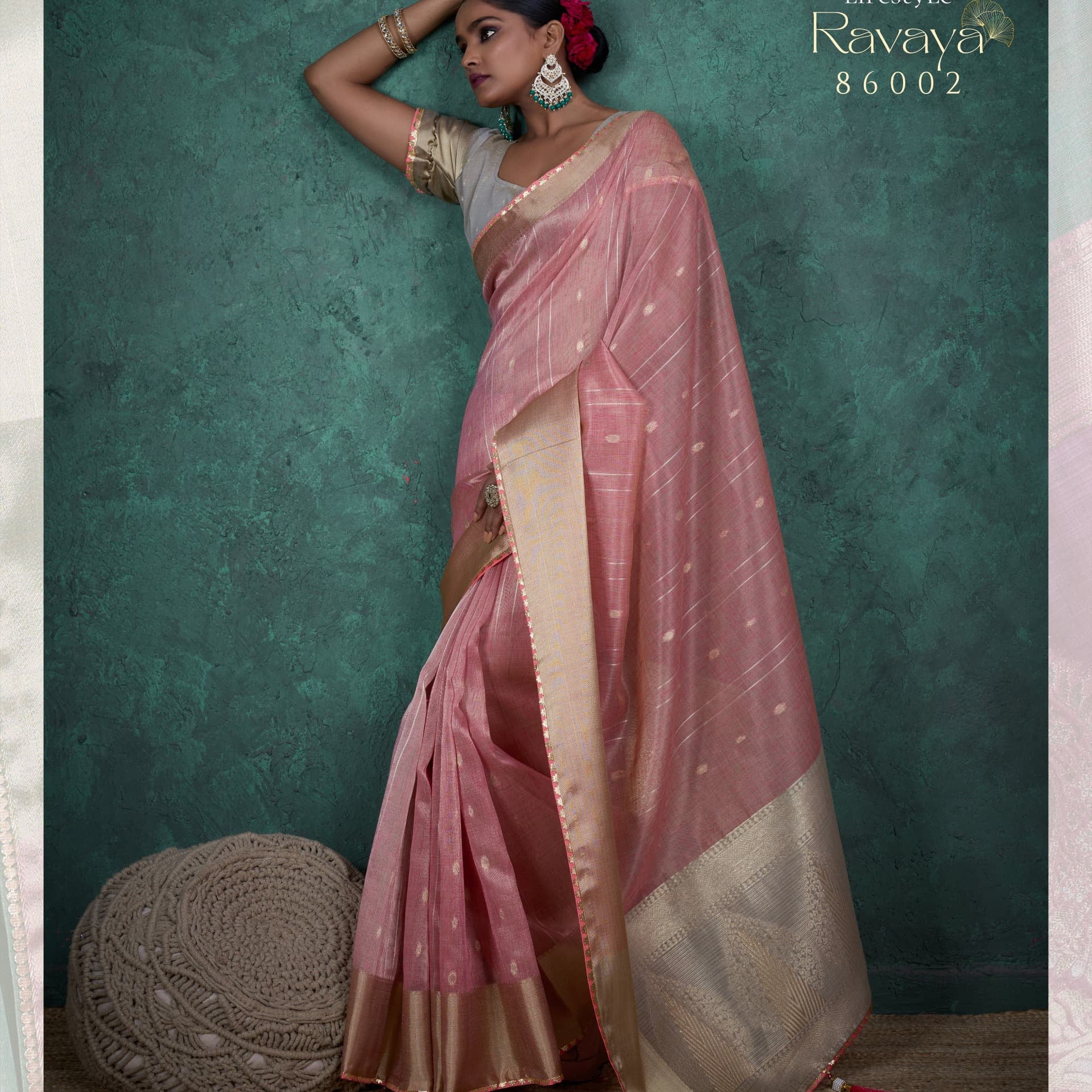 Ravaya Self Woven Linen Saree