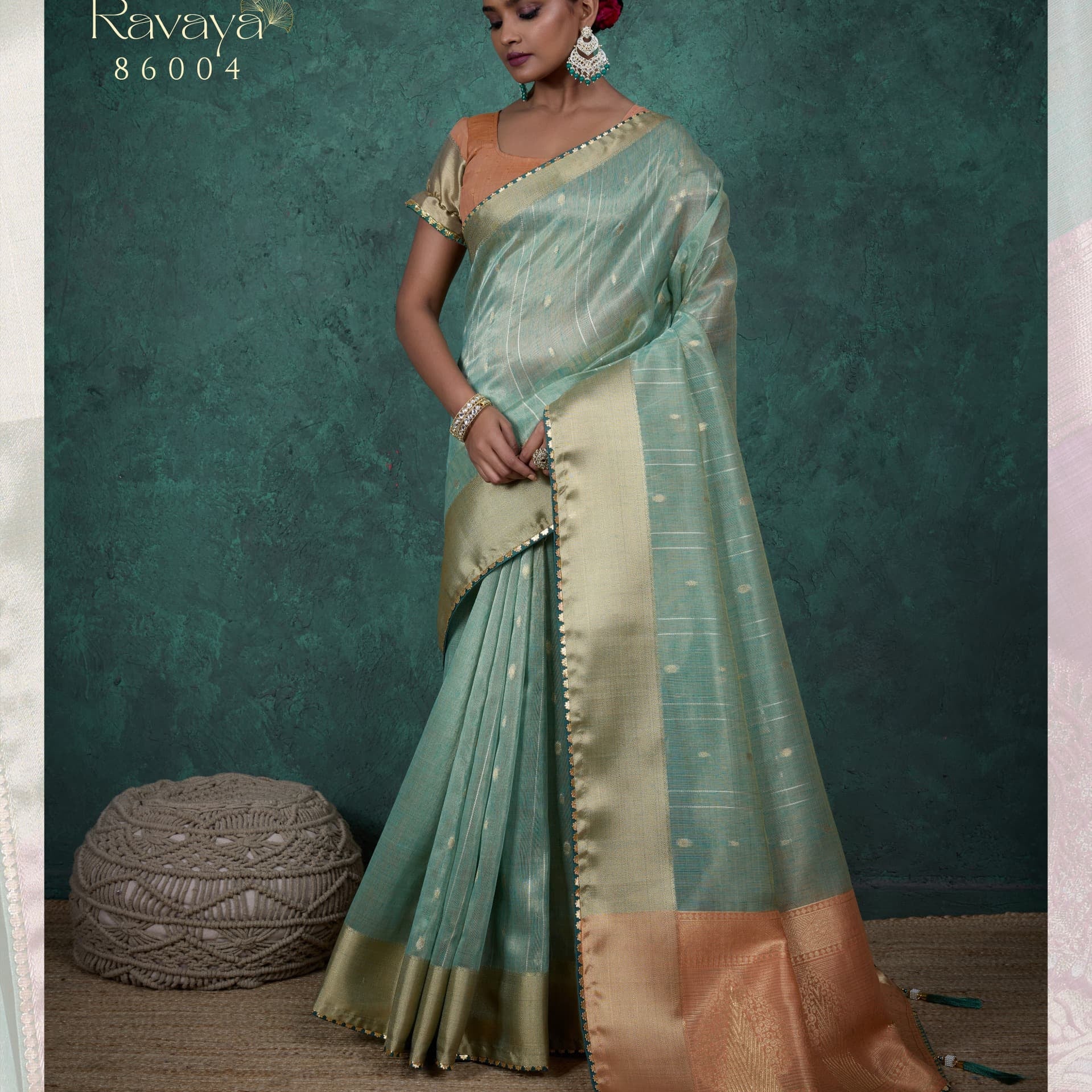 Ravaya Self Woven Linen Saree