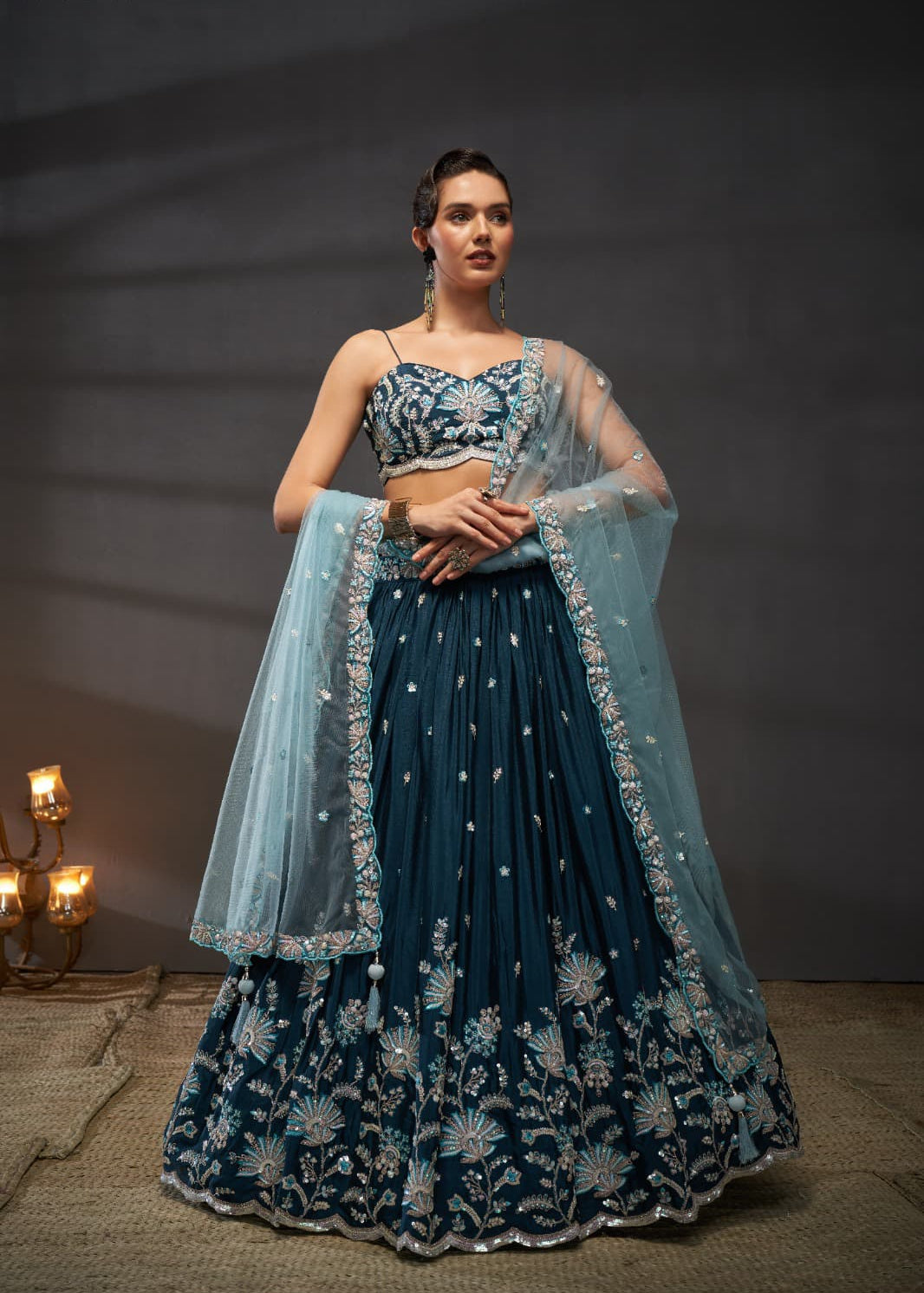 Luxurious Poly Chiffon Lehenga