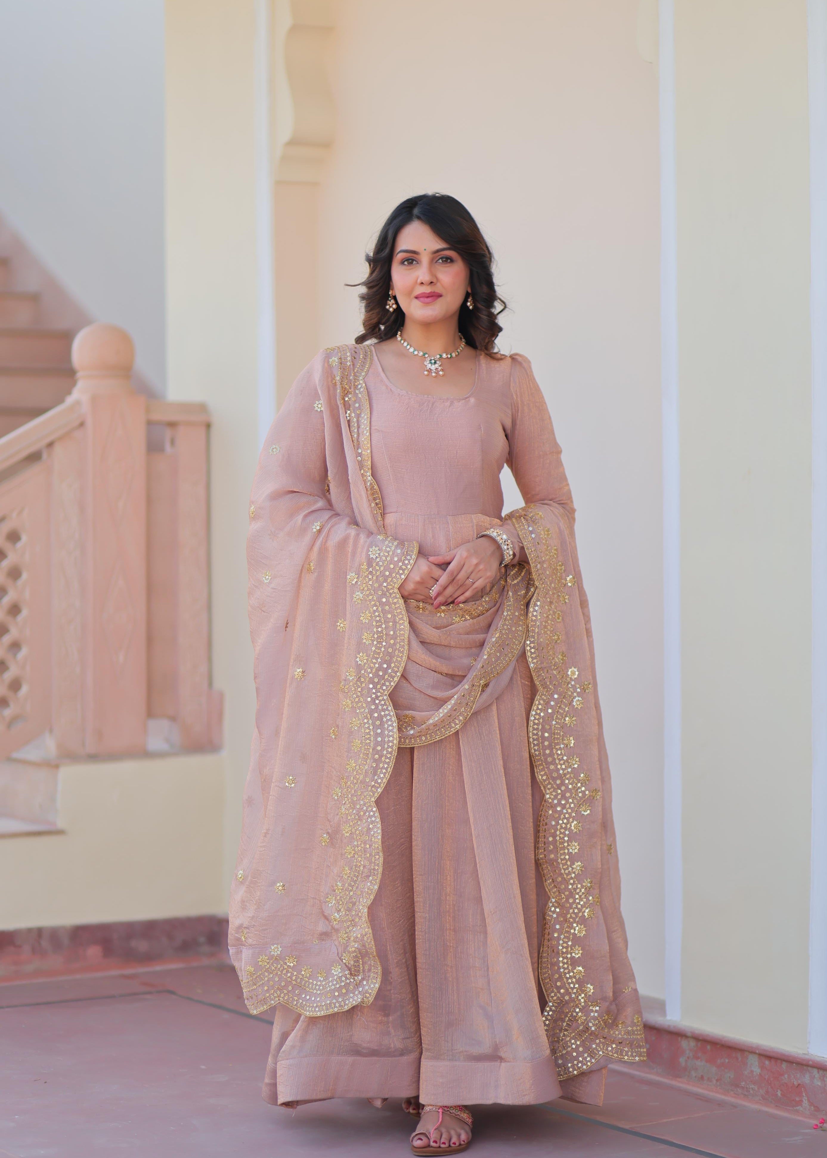 Fendy Chiffon Anrkali Gown