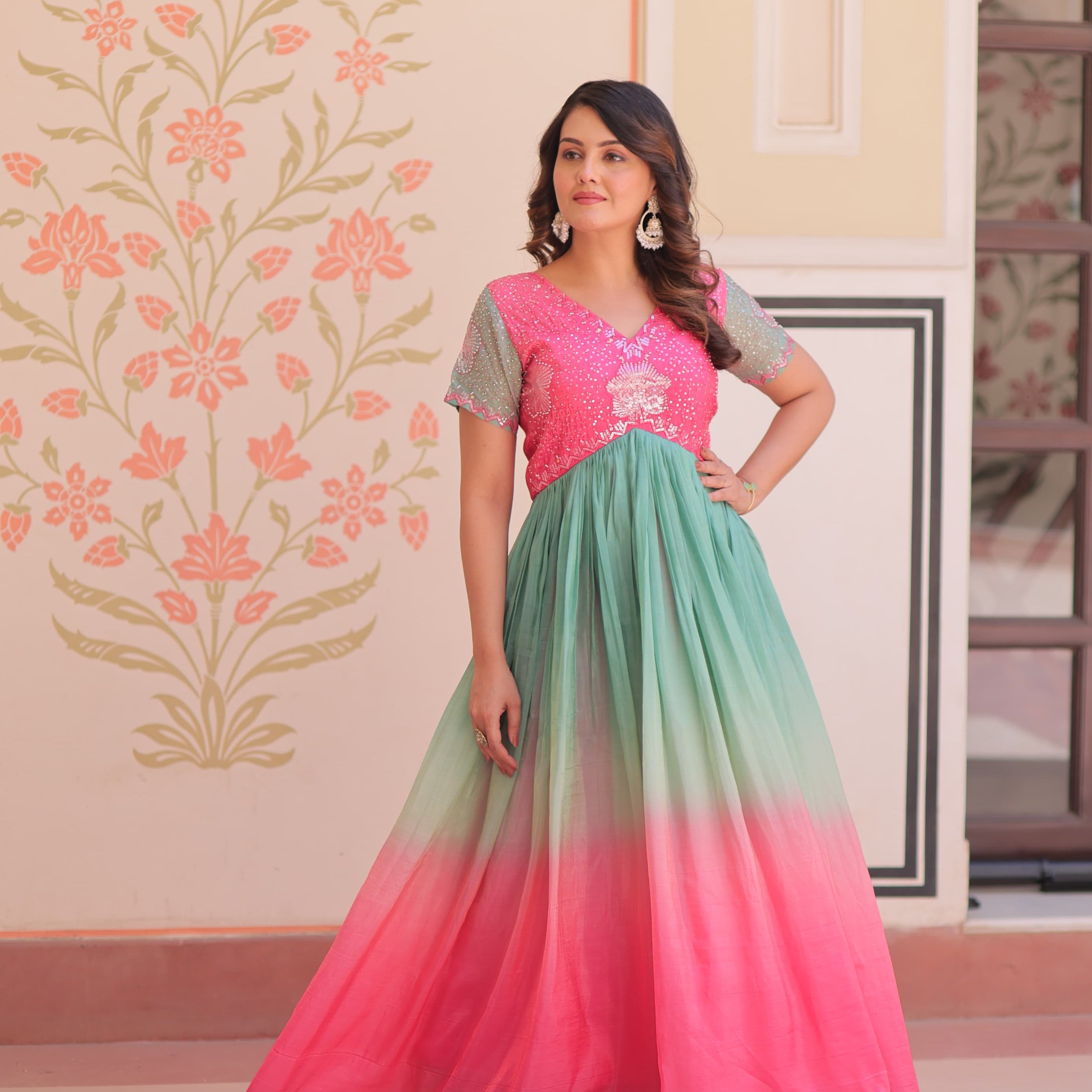 Classy Colourful Crush Anarkali Gown