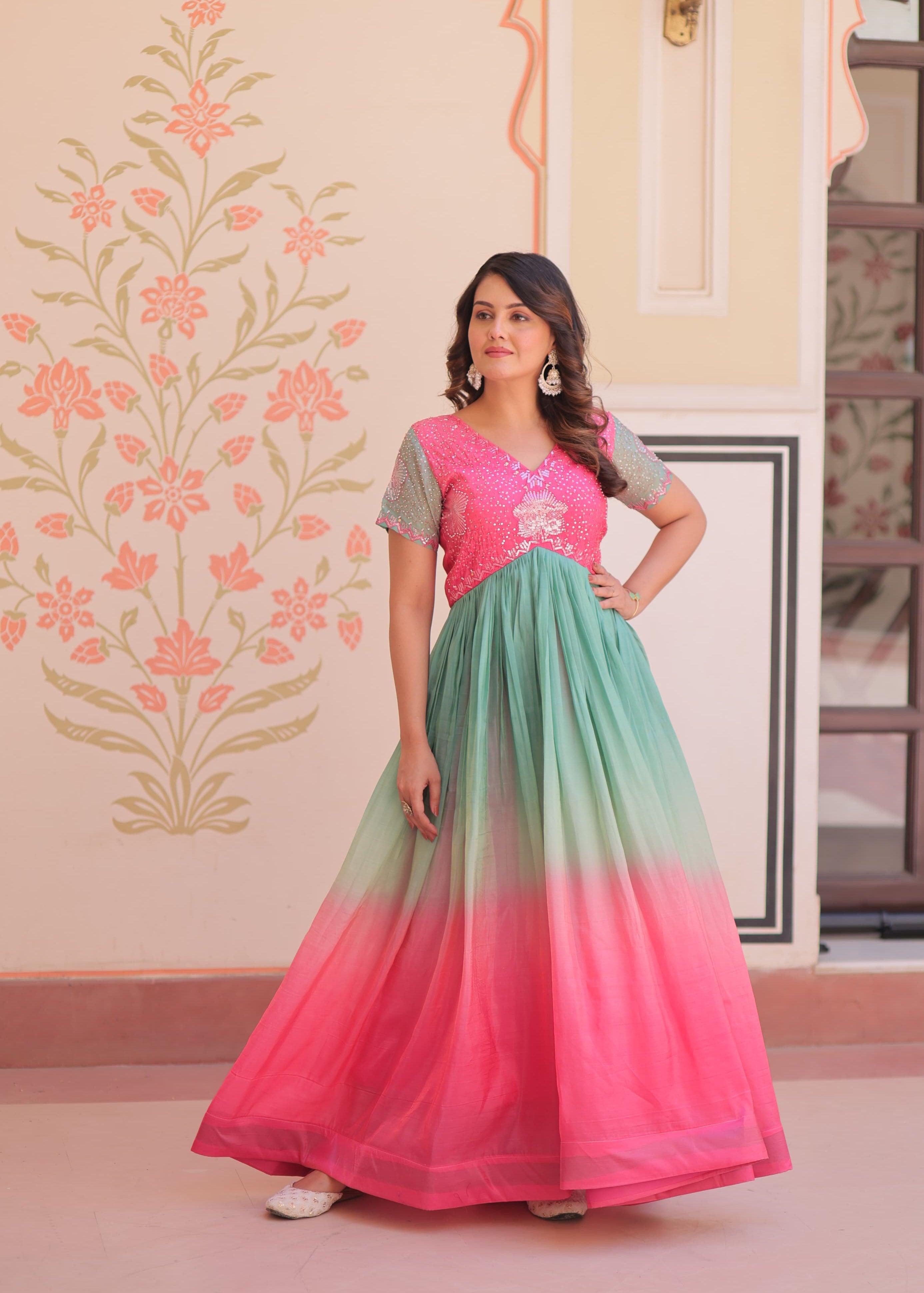 Classy Colourful Crush Anarkali Gown