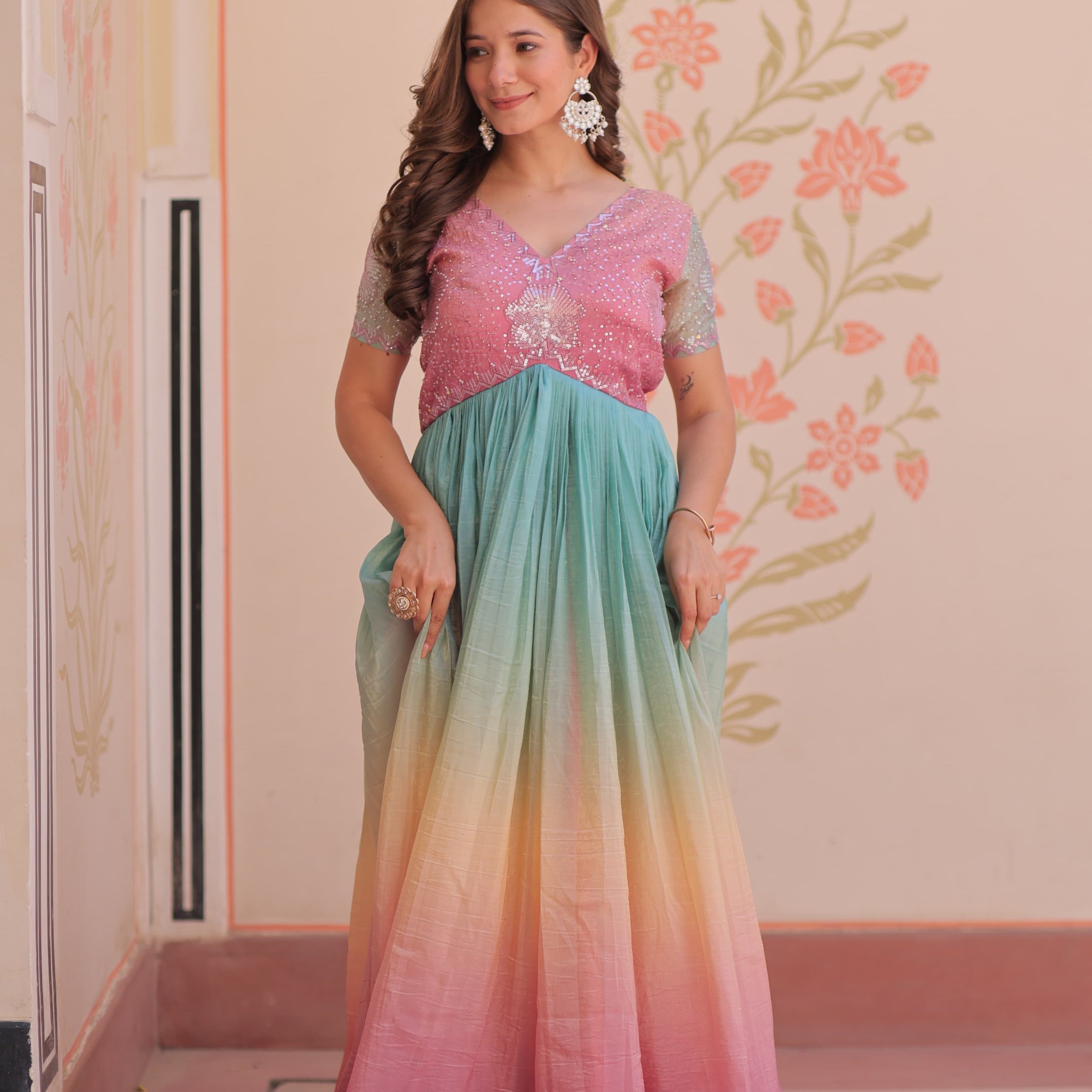 Classy Colourful Crush Anarkali Gown
